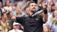 Novak Djokovič v utkání 3. kola US Open 2025