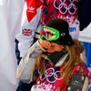 Jamie Anderson of the U.S. celebrates after winning the women's snowboard slopestyle competition at the 2014 Sochi Olympic Games in Rosa Khutor
