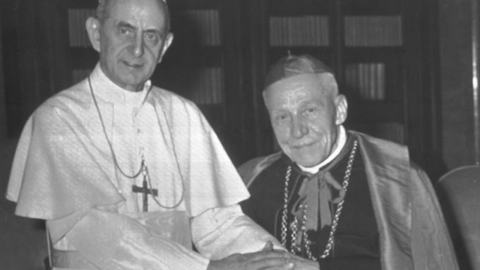 Kardinál Josef Beran s papežem Pavlem VI. Snímek je z roku 1968.