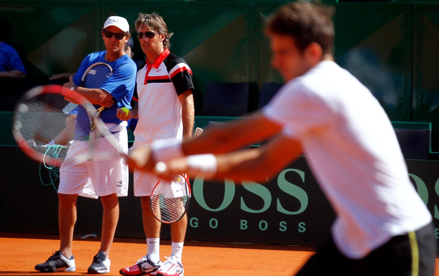 Argentinský tenista Juan Martín Del Potro na tréninku před semifinále Davis Cupu s Českou republikou.