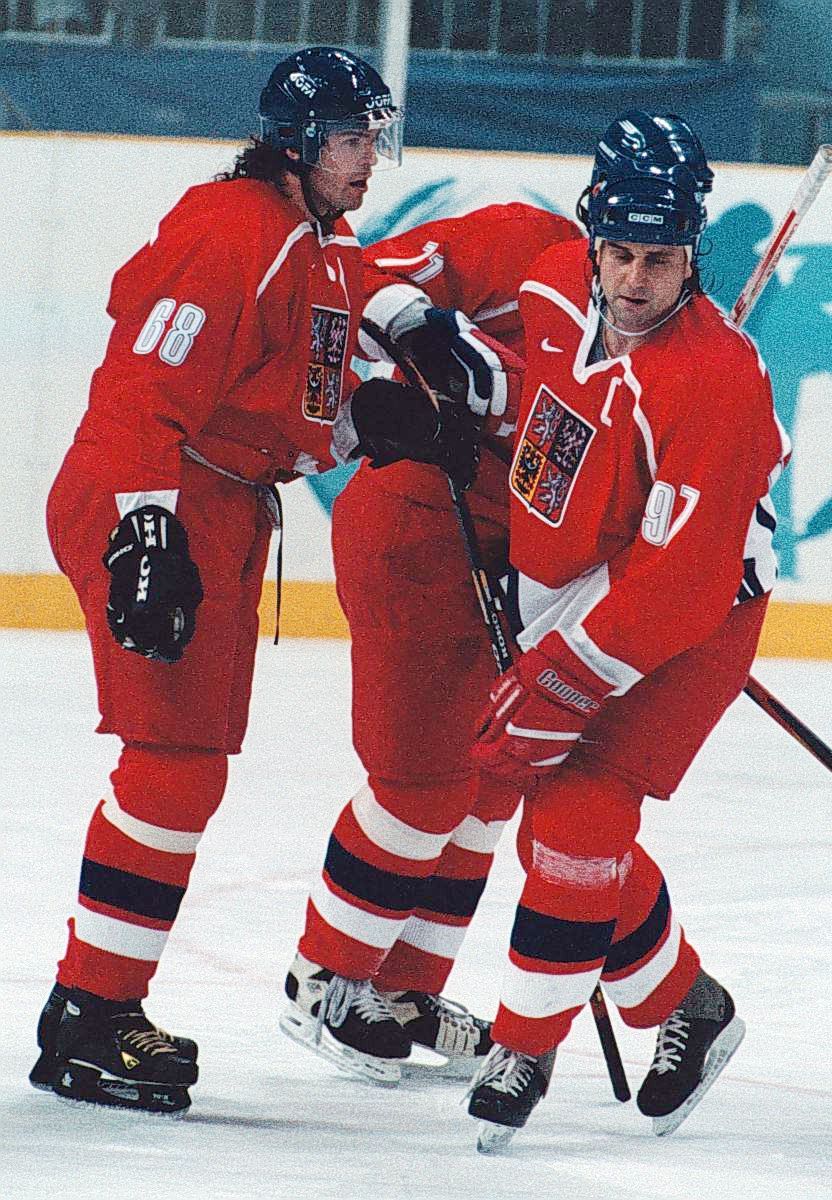 Nagano 1998: Jaromír Jágr a Vladimír Růžička