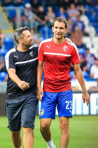 Viktoria Plzeň - FK Karabach, 3. předkolo Ligy mistrů 2016/17. Pavel Horváth a Marek Bakoš