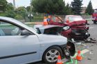 Kvůli srážce čtyř vozidel byla uzavřená silnice u Uherského Hradiště