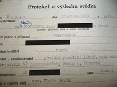 An StB file containing a testimony of Gott's psychiatrist.