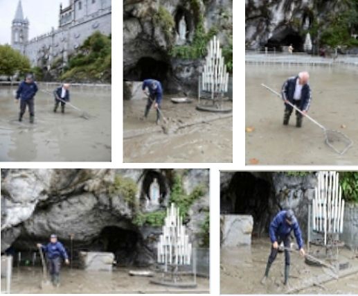 V červnu 2013 se Lurdy ocitly spolu s většinou jihozápadní Francie pod vodou, posvátná místa zaplavilo bahno. | Foto: Reuters