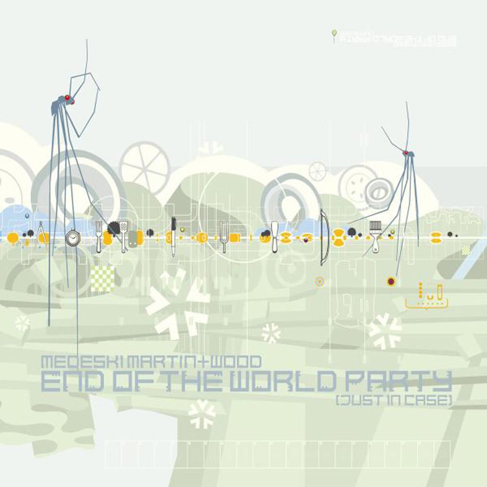 Obal alba End of the World Party (Just in Case) od tria Medeski Martin & Wood z roku 2004.