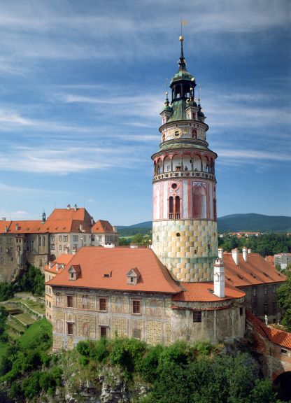 Český Krumlov , pohled na Hrádek a věž, stav v roce 2009. | Foto: Ladislav Bezděk