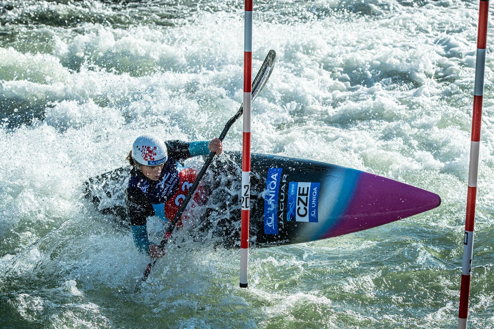The kayakers did not win the world championship, nor did Prskavec succeed.  Galuskova finished sixth