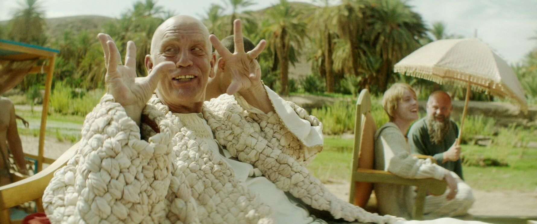 Malkovich plays Seneca.  He is so insufferable that critics have shouted him down