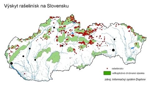 Mapa rašelinišť na Slovensku | Foto: Daphne