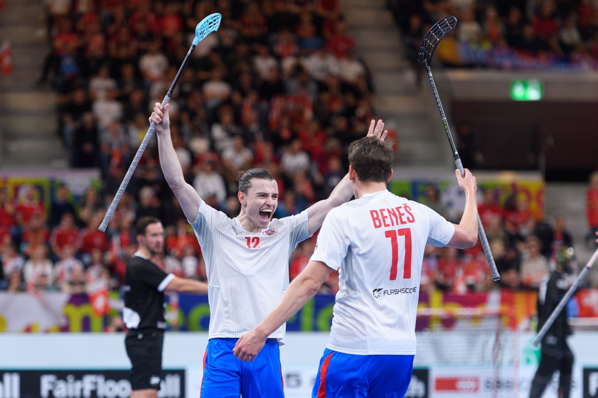 The Czechs will play for gold.  The floorball players defeated the Swiss at home and are in the final