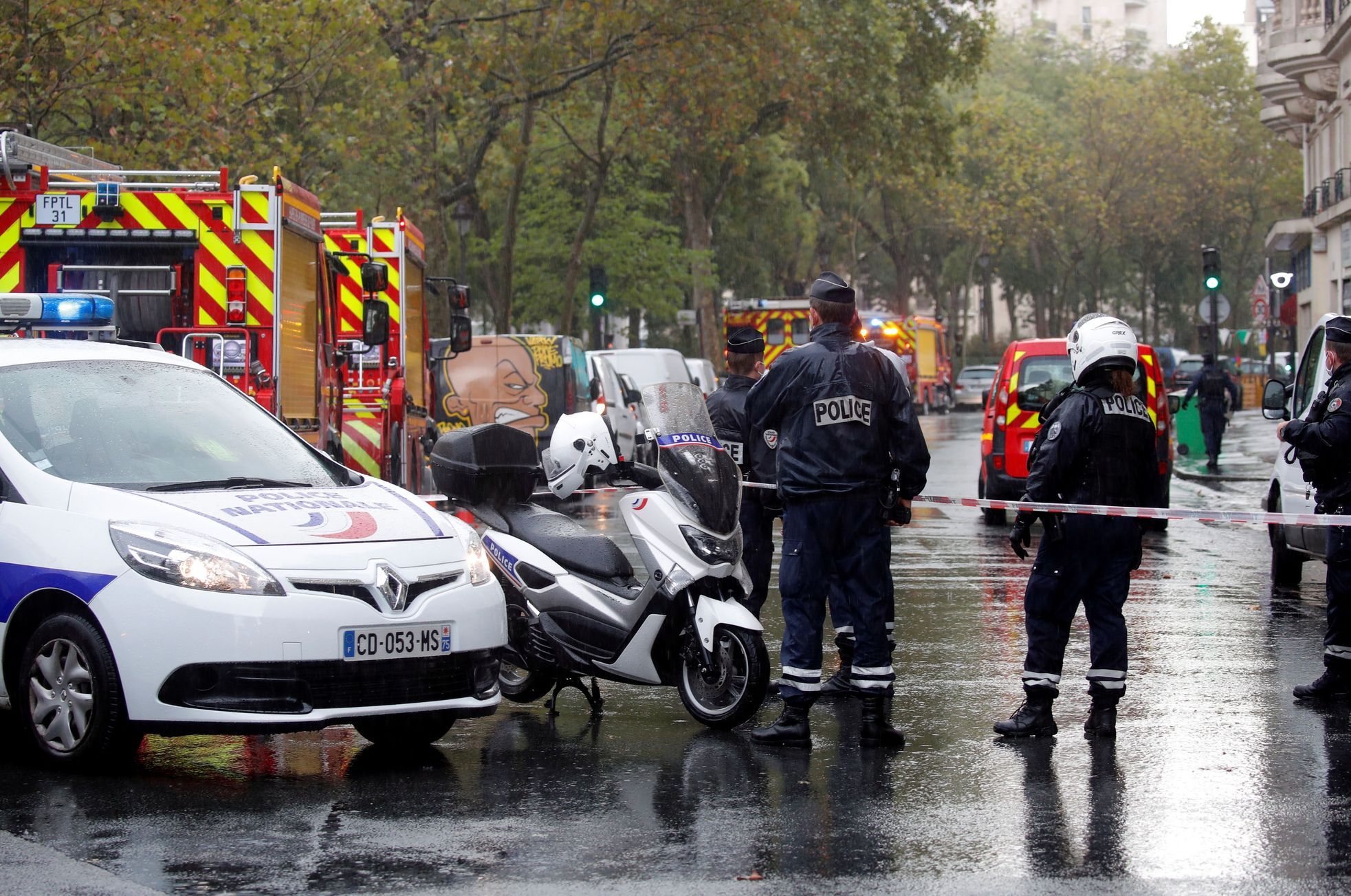 The attacker stabbed two people at the former editorial office of Charlie Hebdo, the police have a suspect