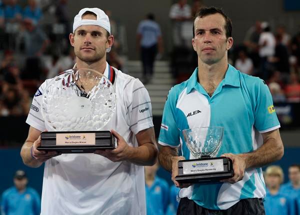 Andy Roddick a Radek Štěpánek s trofejemi | Foto: Sport