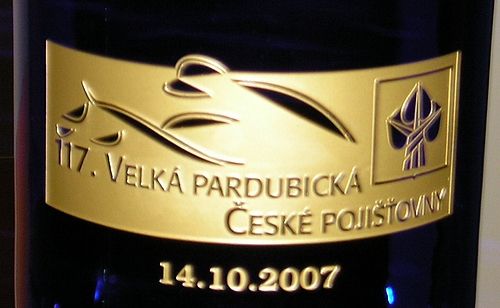 Detail trofeje pro vítěze Velké pardubické České pojišťovny 2007. | Foto: Radek Vičík