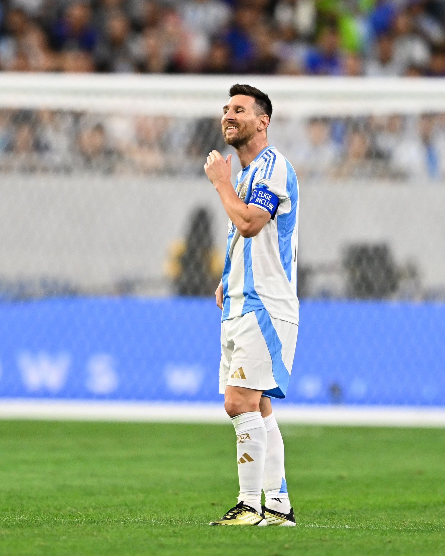 Messi embarrassed.  He missed the penalty after the instance of Panenka, however Argentina nonetheless celebrated