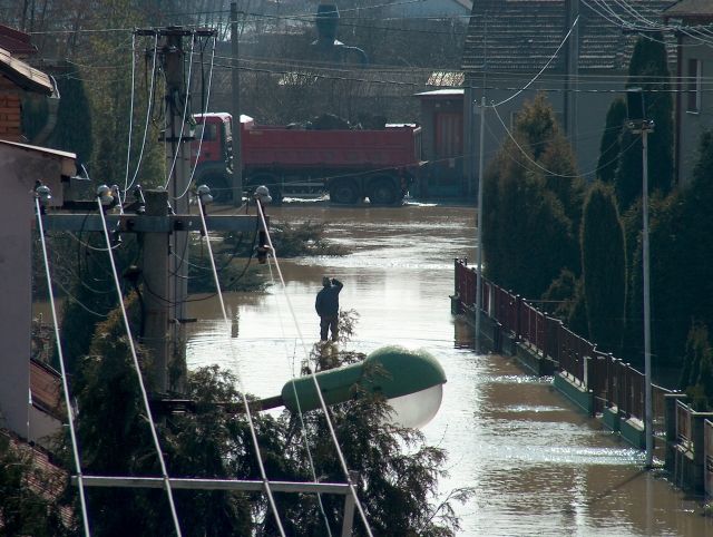 Zaplavená Horka nad Moravou v neděli 2. dubna. | Foto: Jindřich Berka