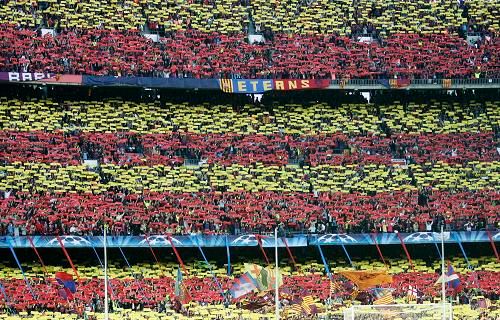 Choreo fanoušků Barcelony | Foto: Sport