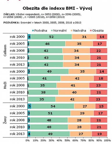 Od roku 2008 se počet lidí s nadváhou ustálil. | Foto: STEM MARK