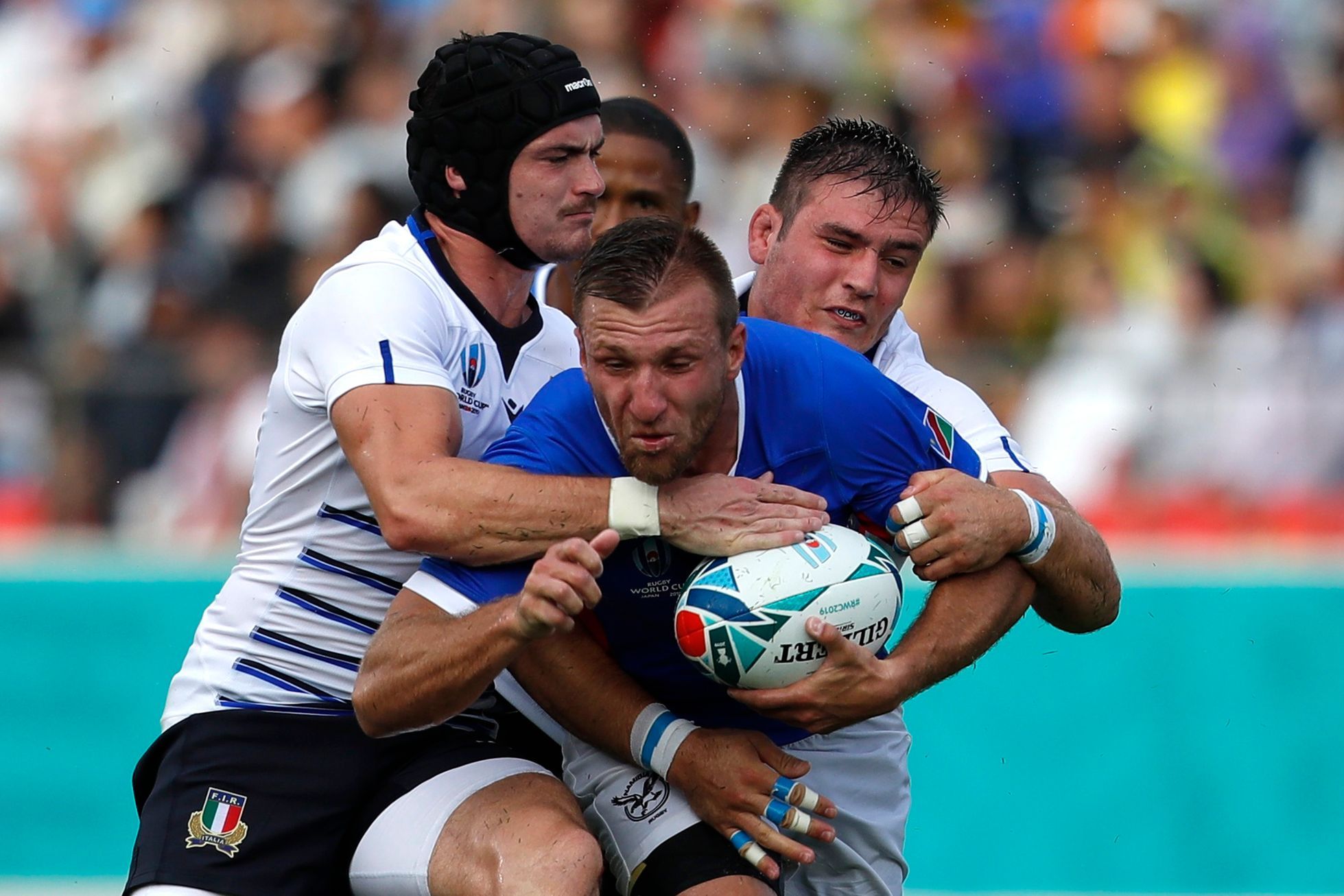 Dopo un inizio debole, i giocatori di rugby italiani hanno sconfitto la Namibia ai Mondiali