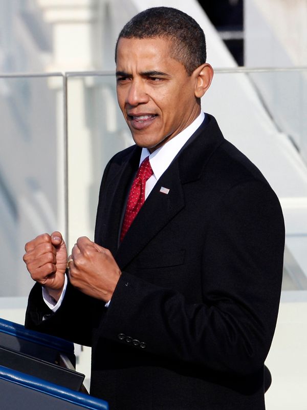 "Porazíme vás," vzkázal Barack Obama ve svém netradičně krátkém inauguračním projevu, který trval 18 minut. | Foto: Reuters