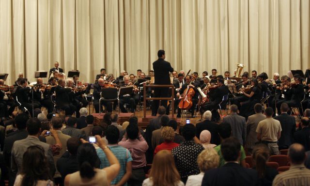 Koncert se konal v tzv. Zelené zóně v centru Bagdádu, chráněné americkými vojáky. | Foto: Reuters