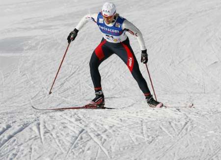 Kateřina Neumannová při závodě v Davosu | Foto: Reuters