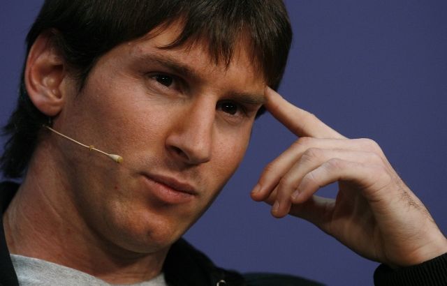 Lionel Messi na tiskové konferenci. | Foto: Reuters