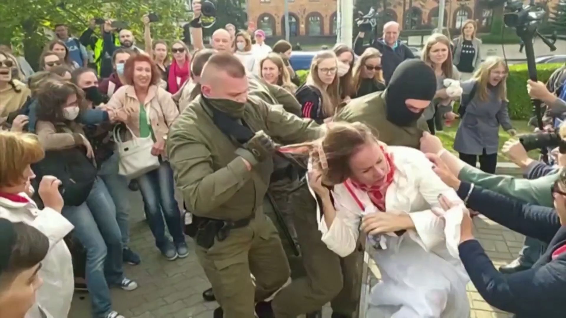 Violence in Belarus is escalating inconspicuously.  The videos show brutal interventions against women