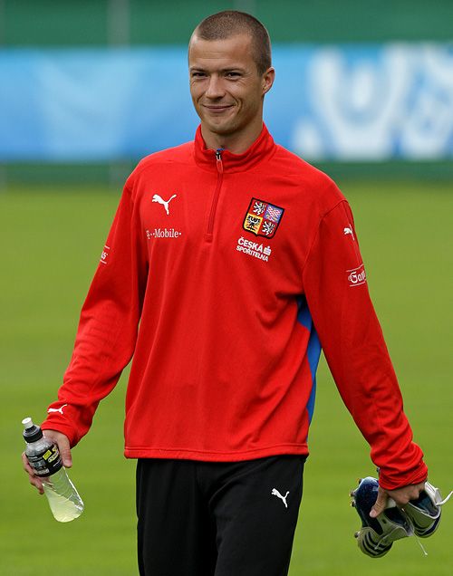 Hrdina utkání z předchozího večera přišel na reprezentační trénink pochopitelně také v dobré náladě. | Foto: Tomáš Adamec, Aktuálně.cz