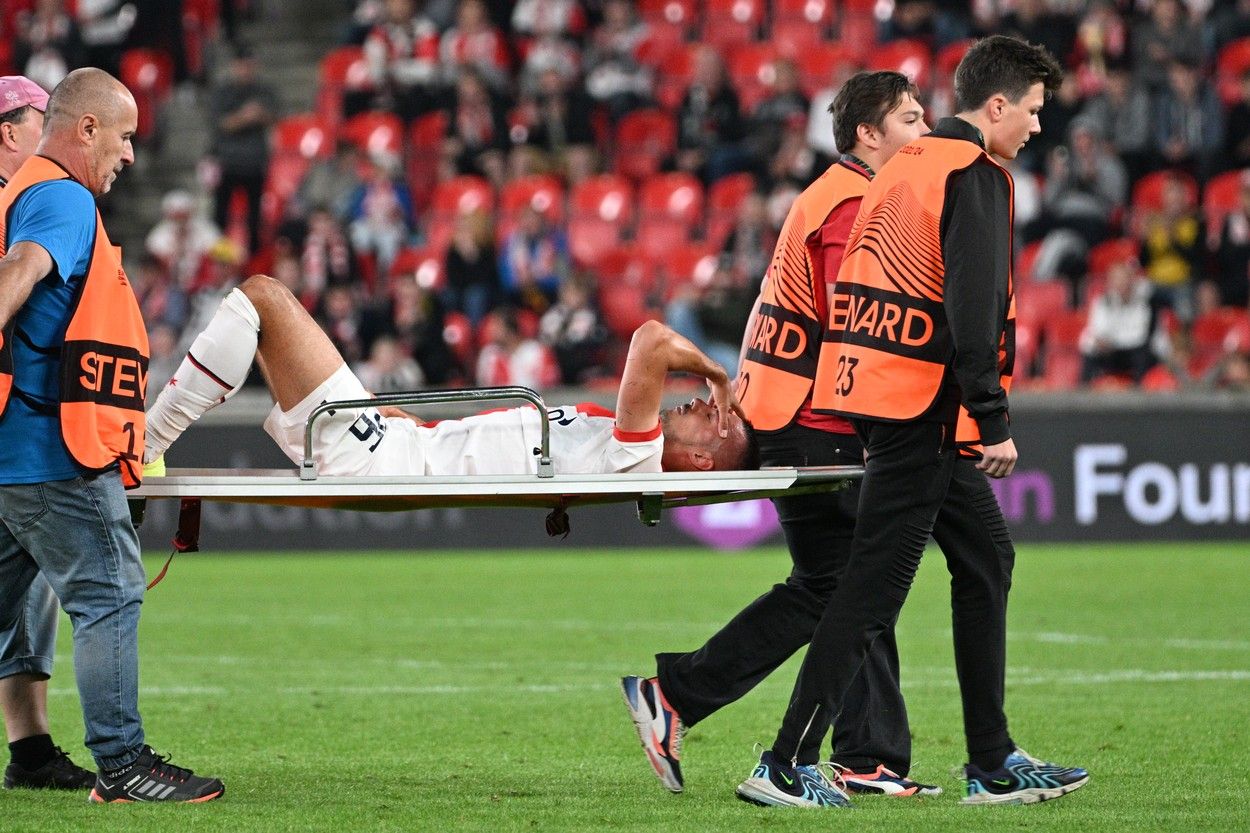 A kick to the head has serious consequences.  Schranz will miss Slavia for at least six weeks
