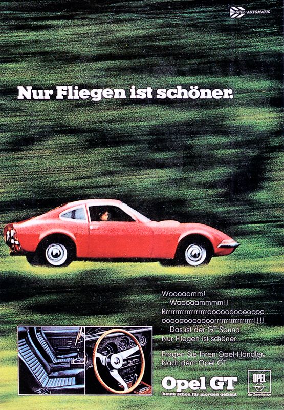 Jen létat je jepší. Úspěšný reklamní slogan na úspěšné auto Opel GT z roku 1968. | Foto: repro