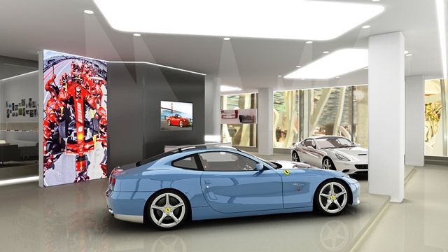 Tak budou vypadat prostory nového showroomu značky Ferrari v Praze s vystavenými modely | Foto: Ferrari