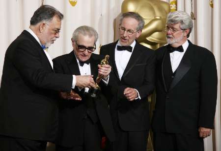 F. F. Coppola, Martin Scorsese, Steven Spielberg a George Lucas na Oscarech | Foto: Reuters