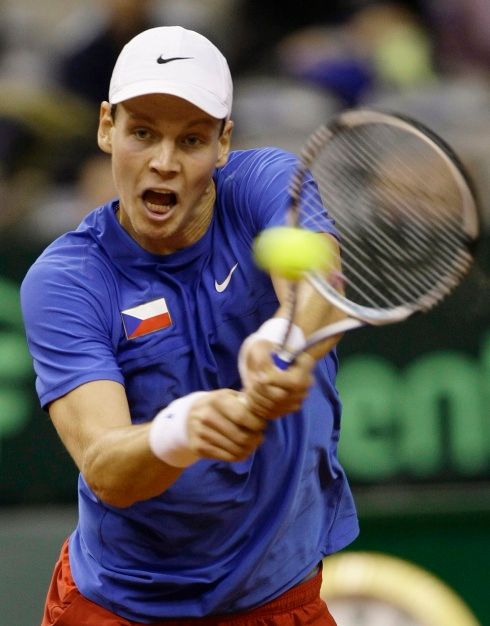 Tomáš Berdych ve finále Davis Cupu | Foto: Reuters