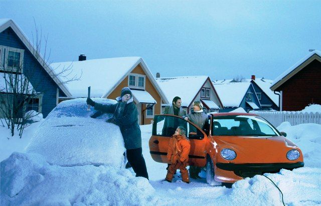 Reklamní obrázek má ukázat výhody elektrického vytápění vozu. | Foto: Aktuálně.cz