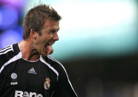 David Beckham vstřelil po svém návratu do sestavy Realu Madrid gól do sítě San Sebastiannu. | Foto: Reuters