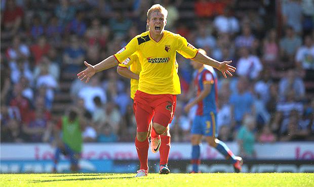 Matěj Vydra se raduje z gólu Watfordu | Foto: watfordfc.com