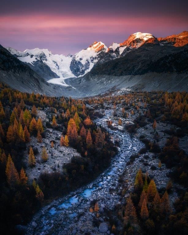 Nominace v kategorii Krajina z dronu: Lukáš Veselý - Údolí Morteratsch | Foto: Czech Nature Photo 2020