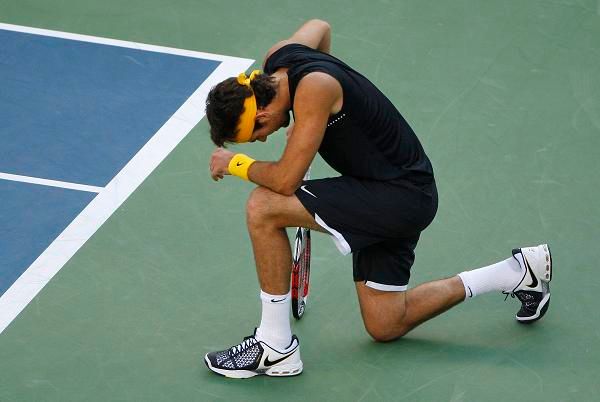 Del Potro na kolenou | Foto: Reuters