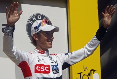 Největší konkurent Romana Kreuzigera v bitvě o bílý trikot pro nejlepšího mladého jezdce Andy Schleck z Lucemburska. | Foto: Reuters