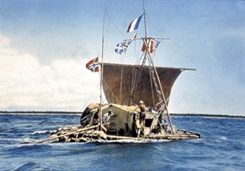 Vor Kon-Tiki Thora Heyerdahla v Tichém oceánu | Foto: Muzeum Kon-Tiki