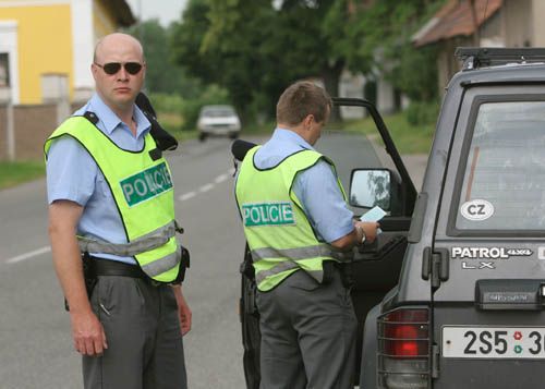 Policejní kontrola v Budiměřicích | Foto: Ondřej Besperát