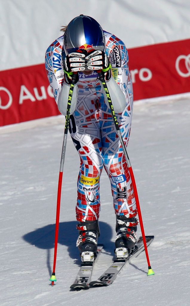 Největší favoritka Lindsey Vonnová byla v cíli ze 7. místa zklamaná. | Foto: Reuters