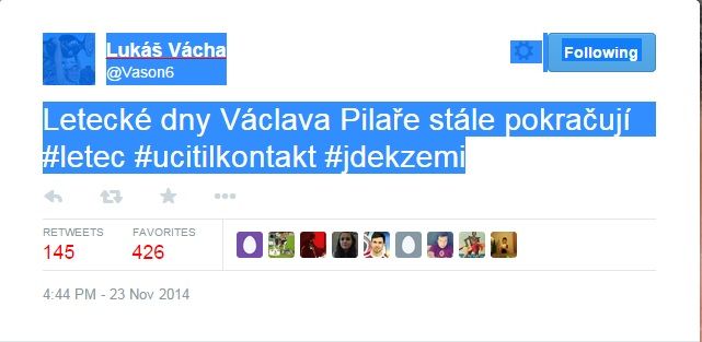 Václav Pilař to pak od Váchy schytal po ligovém zápase mezi Plzní a Bohemians 1905, po faulu na nějž se pískal pokutový kop. Tentokrát Vácha svůj vzkaz na Twitteru ponechal, i trenér reprezentace Pavel Vrba navíc přiznal, že ho nezajímá, co si jeho svěřenci na Twitteru vzkazují, důležité prý pro něj je, jak spolu komunikují v kabině. | Foto: Twitter.com