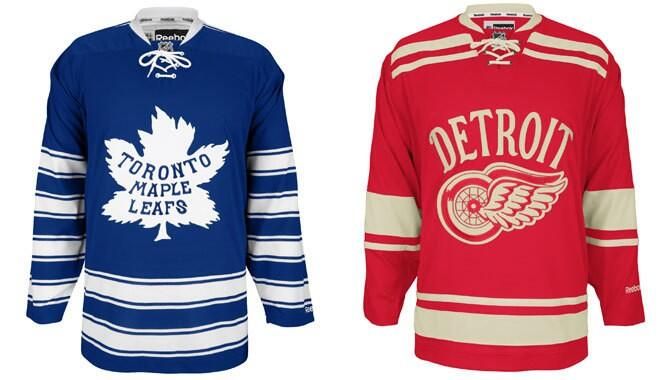 V těchto historických dresech nastoupí hokejisté Detroitu a Toronta příští rok ve Winter Classic. | Foto: nhl.com