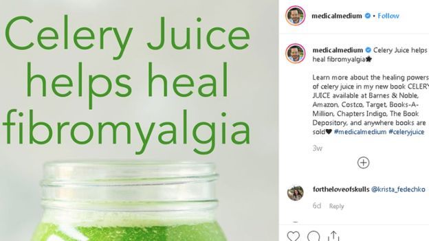 Celerový džus pomáhá léčit revma, tvrdí na Instagramu Medical Medium. | Foto: Medical Medium/Instagram