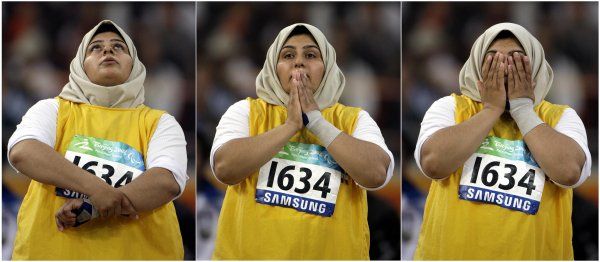 Emoce íránské koulařky Ghahjave Montazeriové. | Foto: Reuters