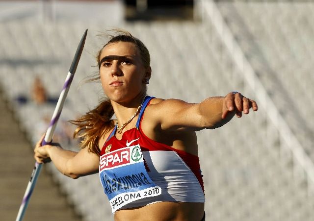 Kvalifikaci oštěpařek ovládla Češka Špotáková, takto házela její největší konkurentka Abakumová. | Foto: Reuters