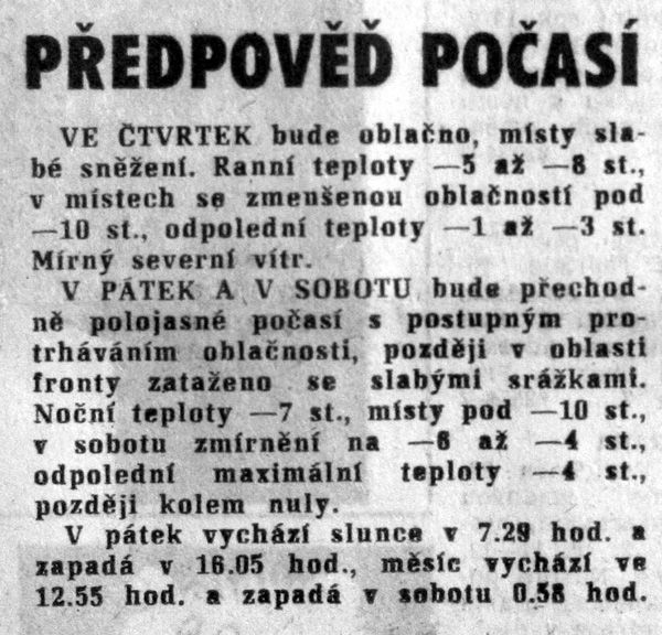 Pokaždé se mluví o tom, jaký vliv má na volební účast počasí. V roce 1971 se volilo netradičně na podzim a v listopadu už byla pořádná zima. Rudé právo, čtvrtek 25. listopadu 1971 | Foto: repro Aktuálně.cz