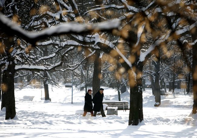 Lidé se procházejí parkem ve středu Sofie. | Foto: Reuters